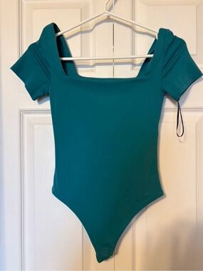 Original Contour Manner Squareneck Bodysuit in Teal